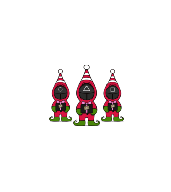 merry squid game model negru pe tricou