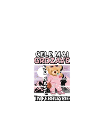 RETRO teddy fetişcană FEBRUARIE model negru pe tricou