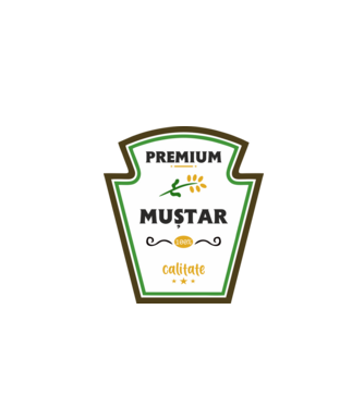 muștar premium - calitate model gri pe tricou