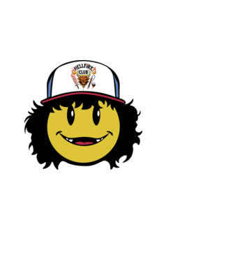 dustinhappyface model negru pe tricou