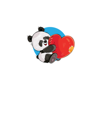 Dragoste panda model alb pe tricou