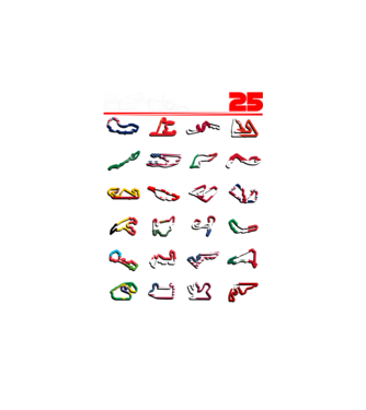 F1 calendar 2025 Negru model alb pe tricou