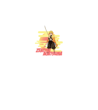 Demon Slayer  Zenitsu model alb pe tricou