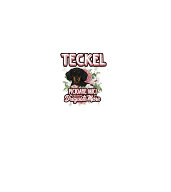 teckel : picioare mici dragoste mare model alb pe tricou