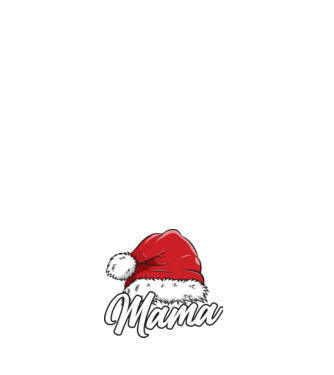 mama Santa Hat model negru pe tricou