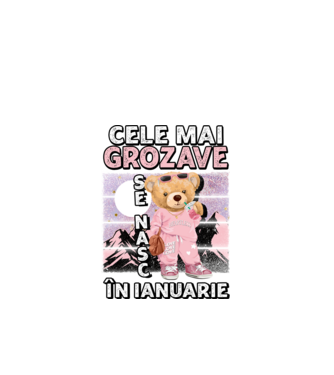RETRO teddy fetişcană IANUARIE model negru pe tricou