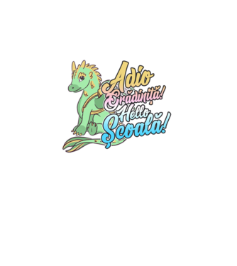 Adio grădiniță! Hello școală! model alb pe tricou