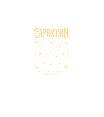 Zodiac bărbat CAPRICORN golden model negru pe tricou