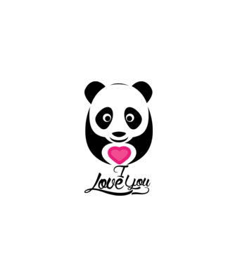 PandaHeart model alb pe tricou