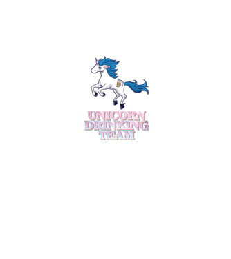 Unicorn drinking team model alb pe tricou