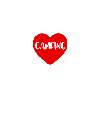 Camping heart model alb pe tricou