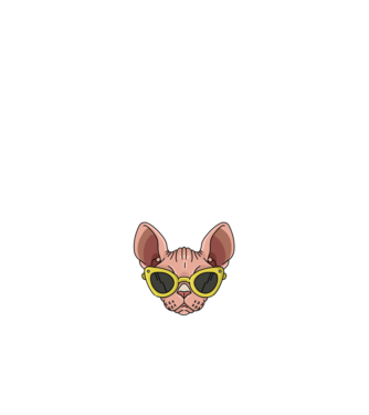 cool cats have no hair model negru pe tricou