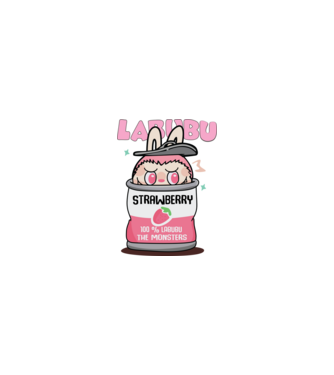Strawberry Labubu model nisipiu pe tricou
