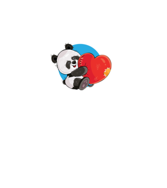 Dragoste panda model alb pe tricou