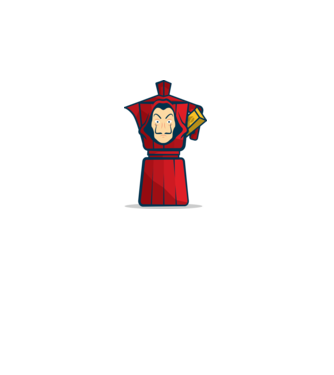 money heist coffee model alb pe tricou
