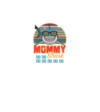 Mommy Shark model negru pe tricou