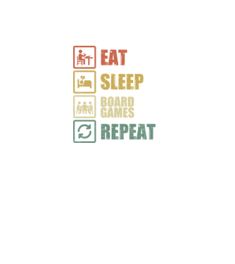 eat sleep Board Games repeat model negru pe tricou