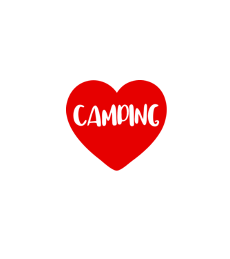 Camping heart model alb pe tricou