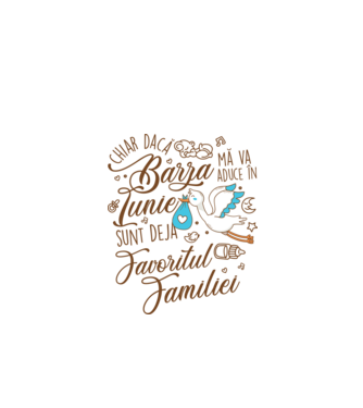 Favoritul familiei IUNIE model alb pe tricou