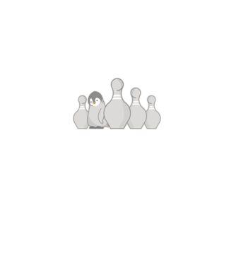 Bowling pinguin model alb pe tricou