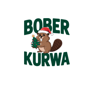 Bober kurwa xmas model alb pe tricou