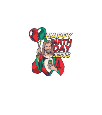 Happy Birtday Jesus! model negru pe tricou