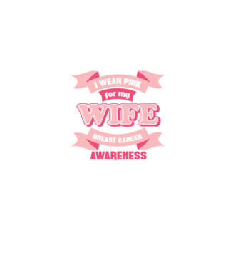 I wear pink for my wife model negru pe tricou