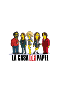 la casa de papel simpson model negru pe tricou