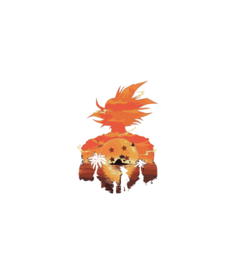 goku sunset 2 model negru pe tricou