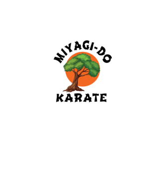 Miyagi-do karate logo model alb pe tricou
