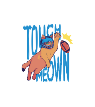 Touch Meow model alb pe tricou