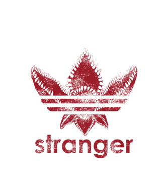 stranger things logo model alb pe tricou