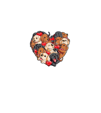 Puppy Heart model negru pe tricou