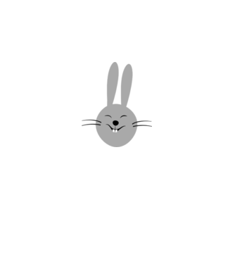 rabbit model alb pe tricou