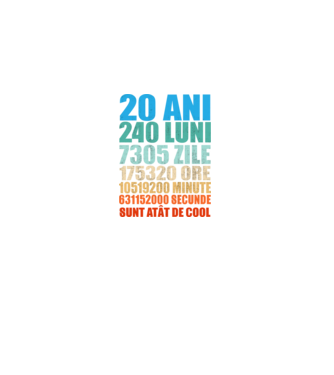 De 20 ani - luni - zile - ore - minute - secunde - sunt atât de cool model negru pe tricou