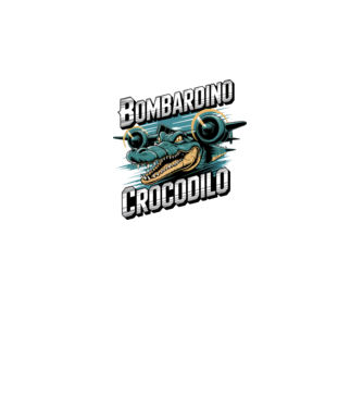 Bombardino Crocodilo 2 model negru pe tricou