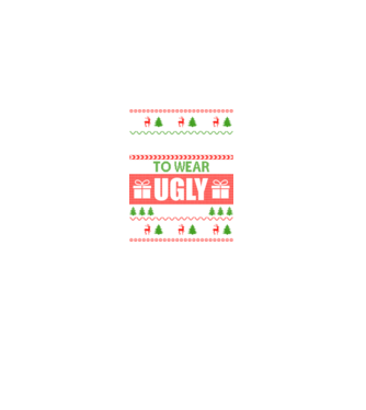Too Cute for ugly sweater model negru pe tricou