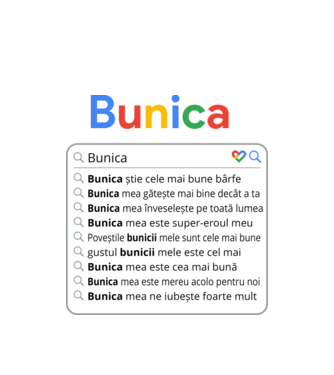 căutare Google Bunica model alb pe tricou