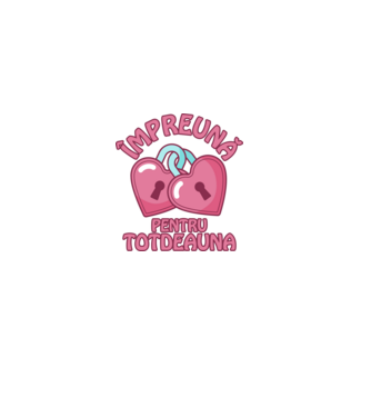 mpreună pentru totdeauna  model roz deschis pe tricou