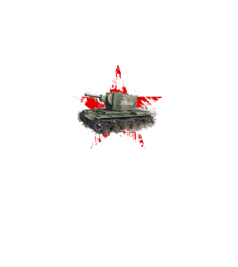 Soviet kv-II model negru pe tricou