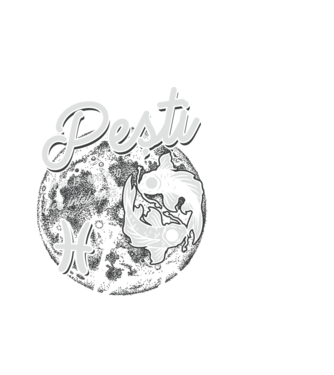 Zodiac femeie PEȘTI retro model negru pe tricou