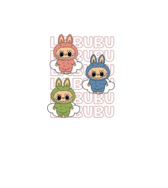 LABUBU model alb pe tricou