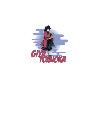 Demon Slayer Giyu model alb pe tricou