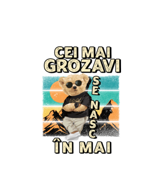 RETRO teddy MAI model alb pe tricou