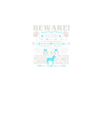 Beware i ride horses model negru pe tricou