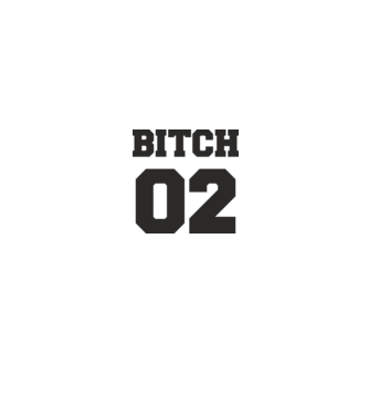Bitch 02 model alb/roșu pe tricou