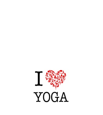 I LOVE YOGA model negru pe tricou