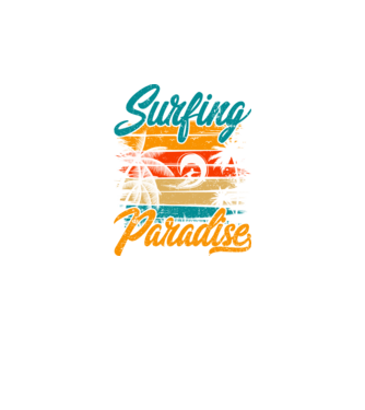Surfing Paradise model negru pe tricou