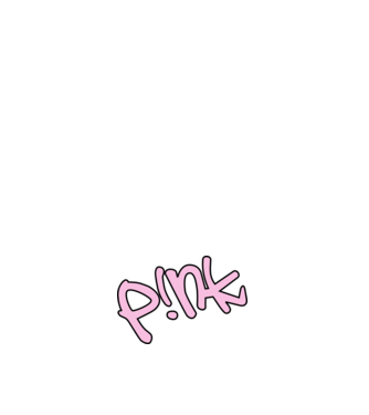 PINK model alb pe tricou