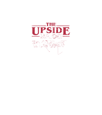 the upside down logo model negru pe tricou